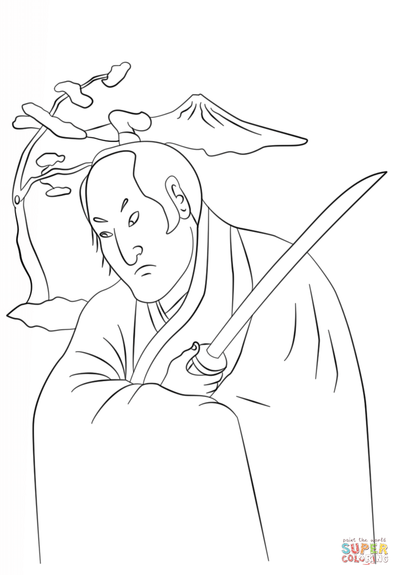 Samurai warrior coloring page free printable coloring pages