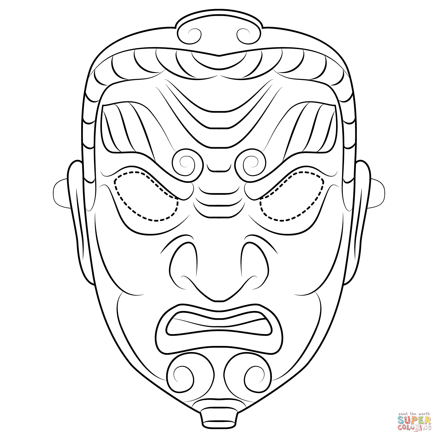 Samurai mask coloring page free printable coloring pages