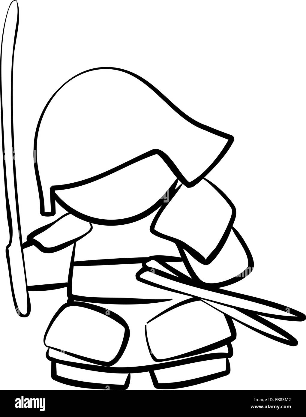 Samurai drawing black and white stock photos images