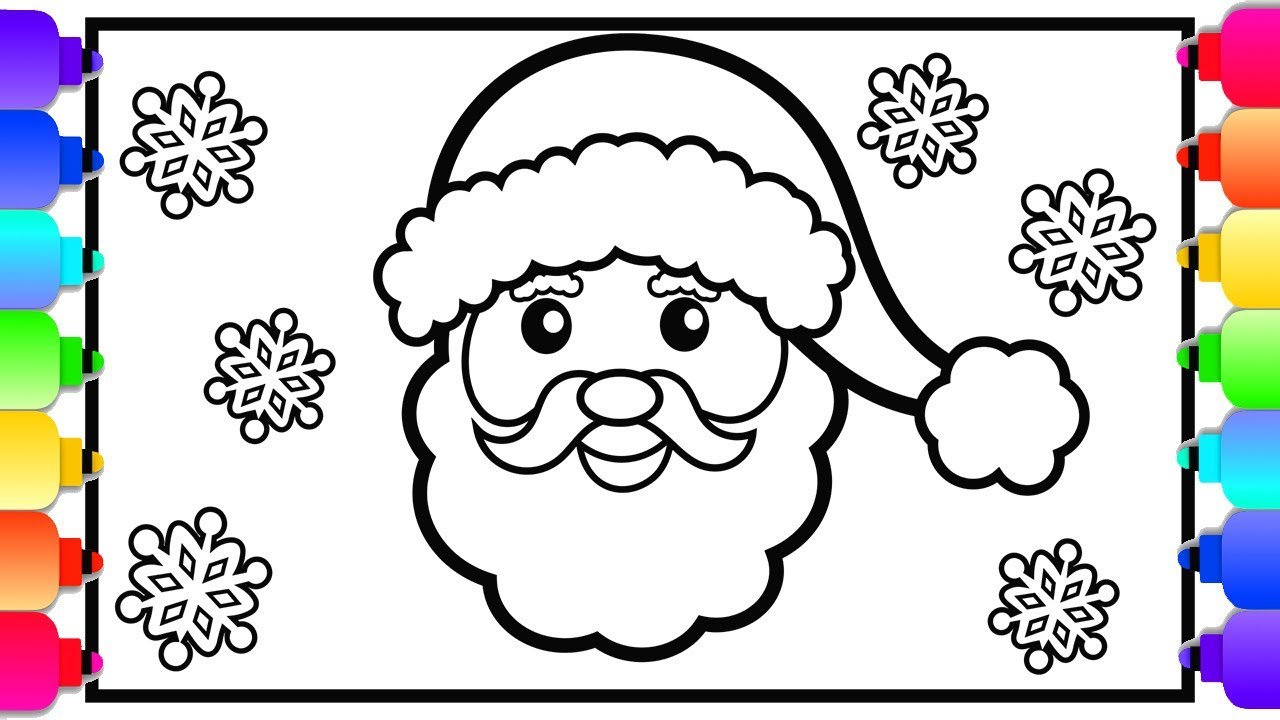 Learn how to draw santa cute christmas coloring pages for kids easy art ððððð