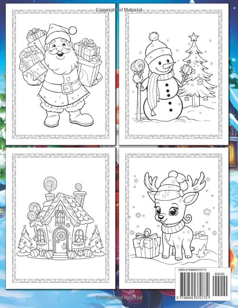 Christmas coloring book for kids filled with very simple cute and easy design with christmas coloring pages including lovely santa claus perfect gift ideas for kids ages