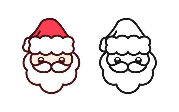 Santa head outline stock illustrations royalty