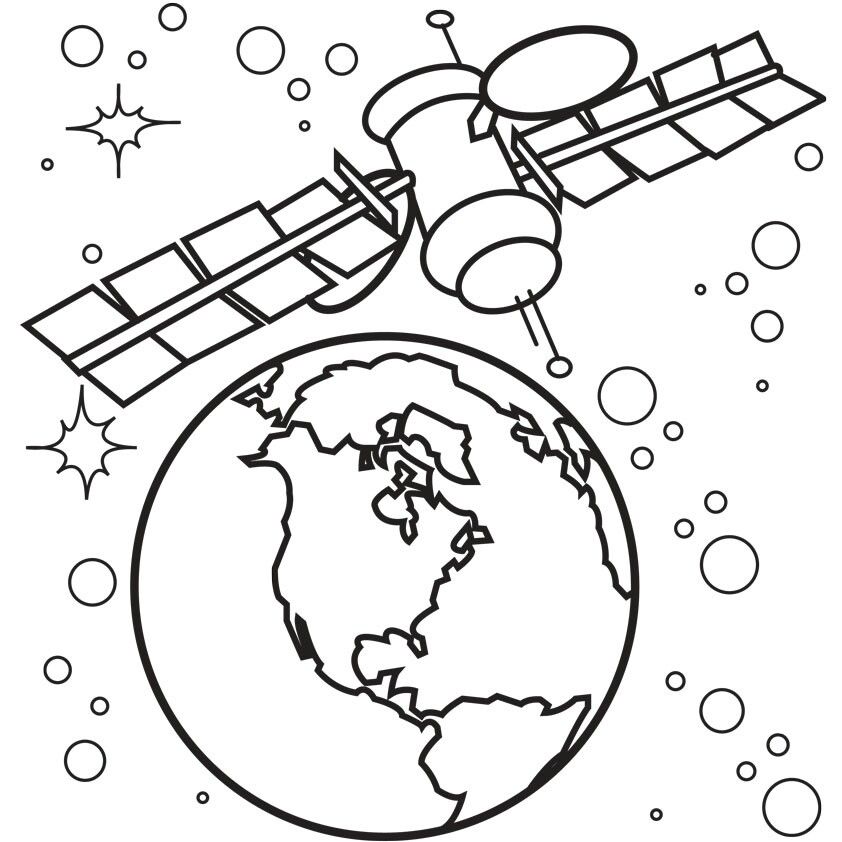 Satellite solar system coloring pages earth coloring pages space coloring pages