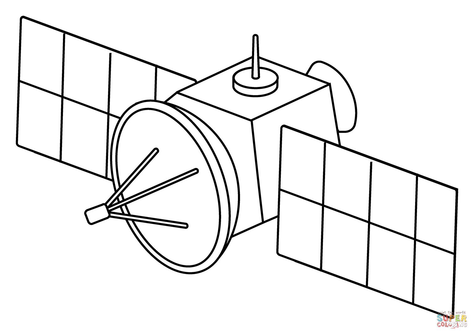 Satellite emoji coloring page free printable coloring pages