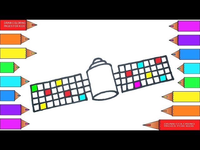 How to draw satellite i coloring pages for kids