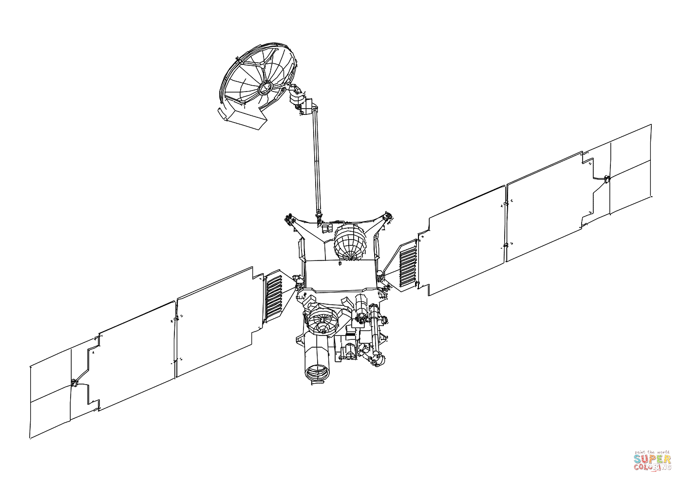Satellite spacecraft coloring page free printable coloring pages