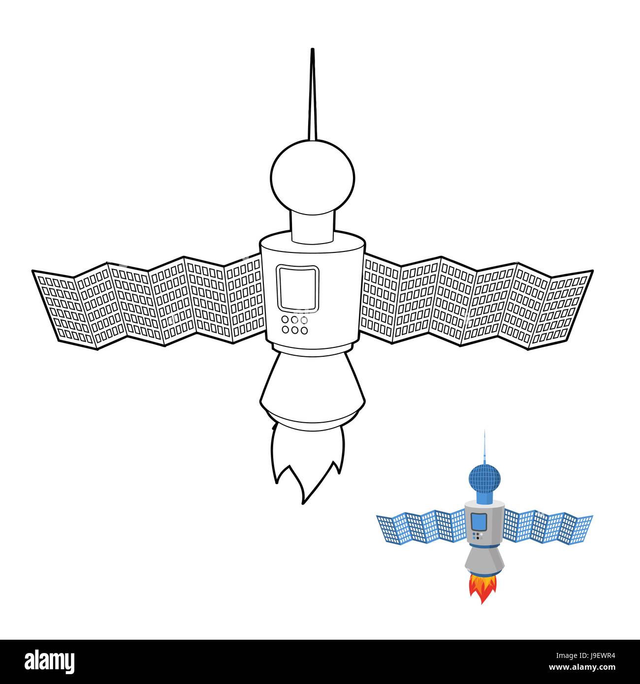 Space satellite coloring book space hi