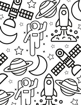 Space collage coloring page space coloring pages coloring pages digital classroom