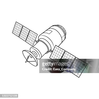 Satellite cutout drawing high res illustrations