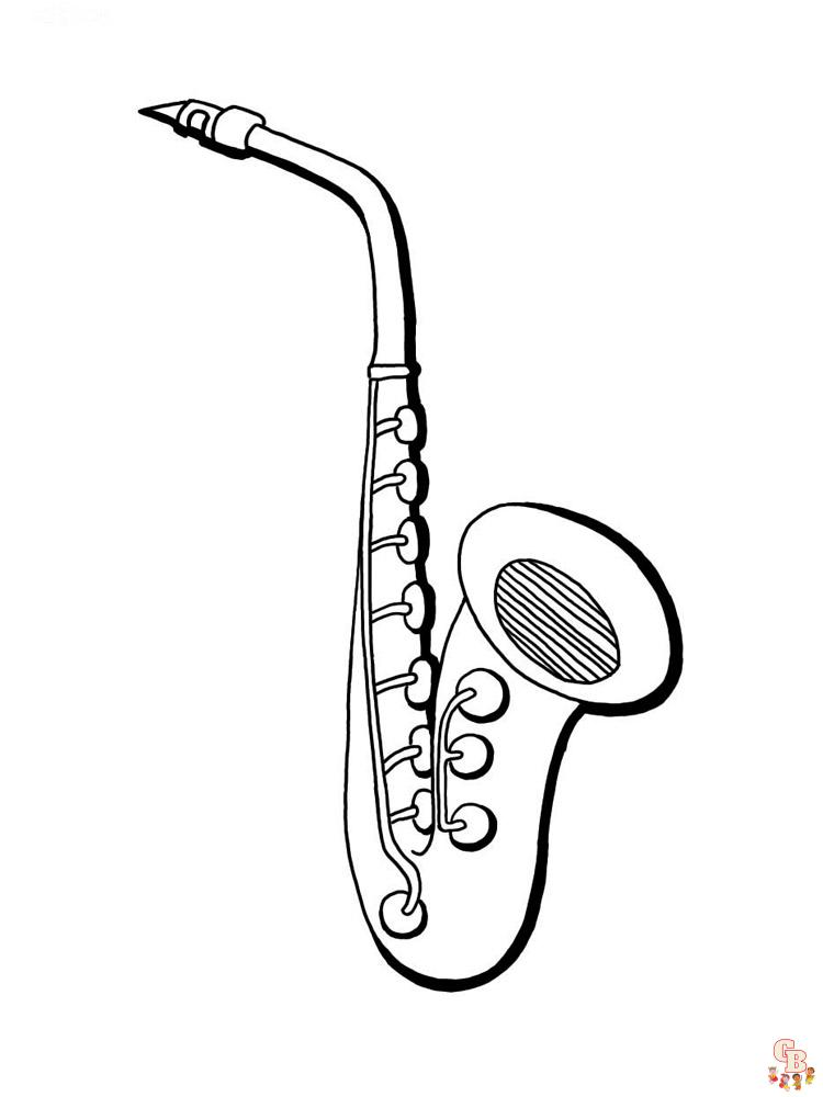 The best saxophone coloring pages for kids