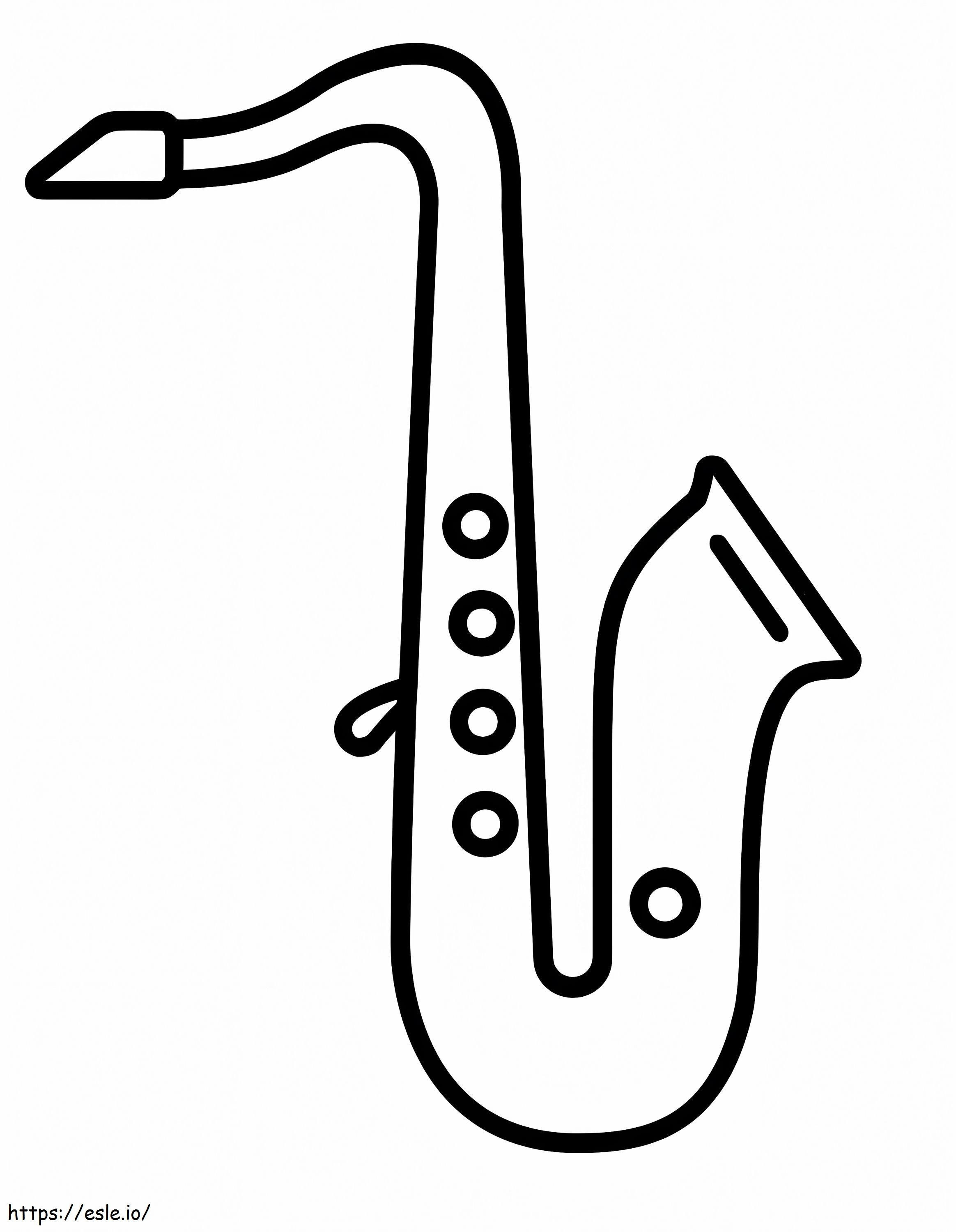 Saxophone simple coloring page