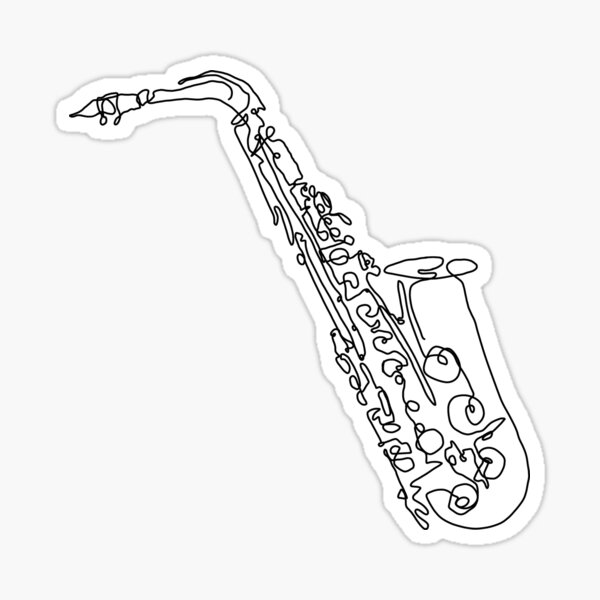 Saxophone sticker for sale by oh