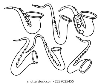 Hand drawn saxophone icon doodle style stock vector royalty free