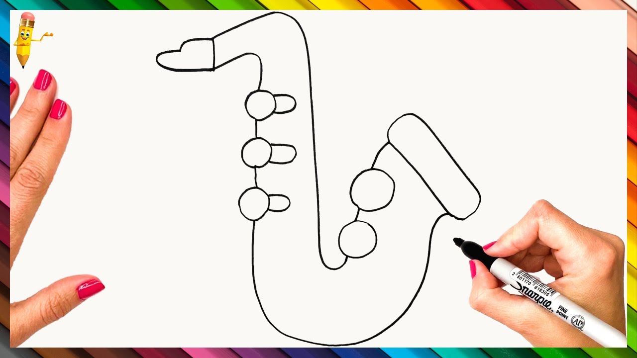 How to draw a saxophone step by step ð