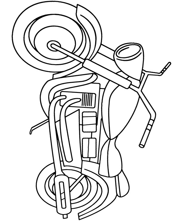 Classic motorcycle printable coloring page