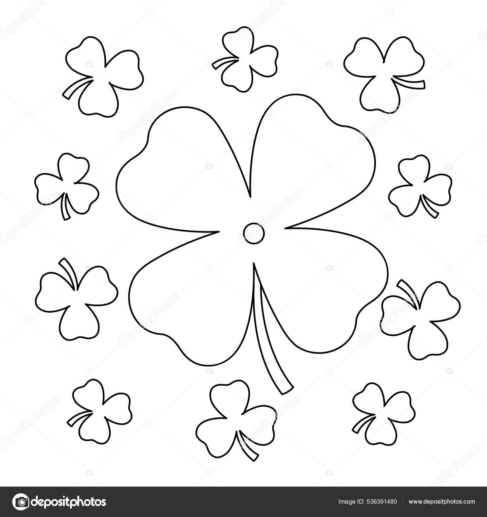St patricks day shamrock coloring page for kids stock vector by abbydesign