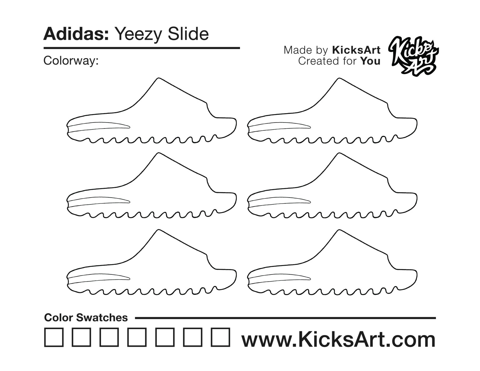 Adidas yeezy slide sneaker coloring pages