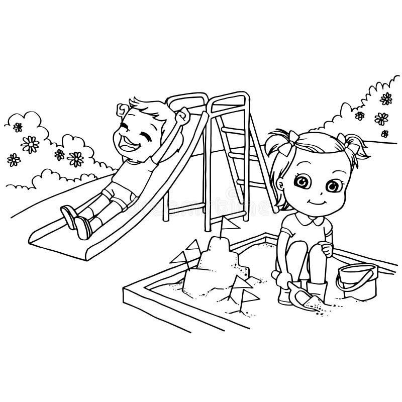 Playground coloring page stock illustrations â playground coloring page stock illustrations vectors clipart
