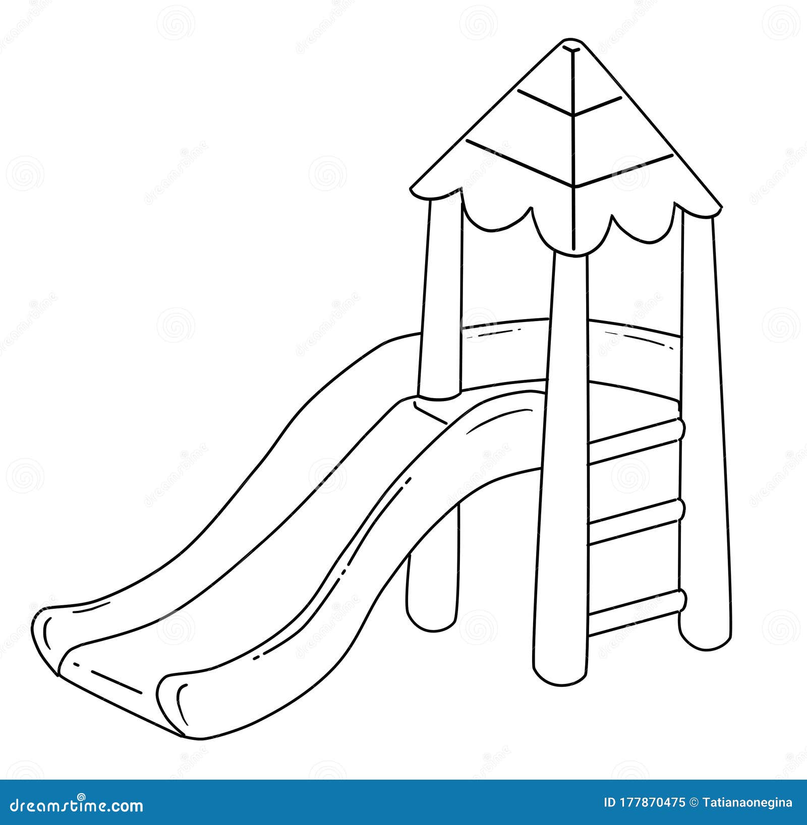 Cartoon slide for coloring book for children stock illustration