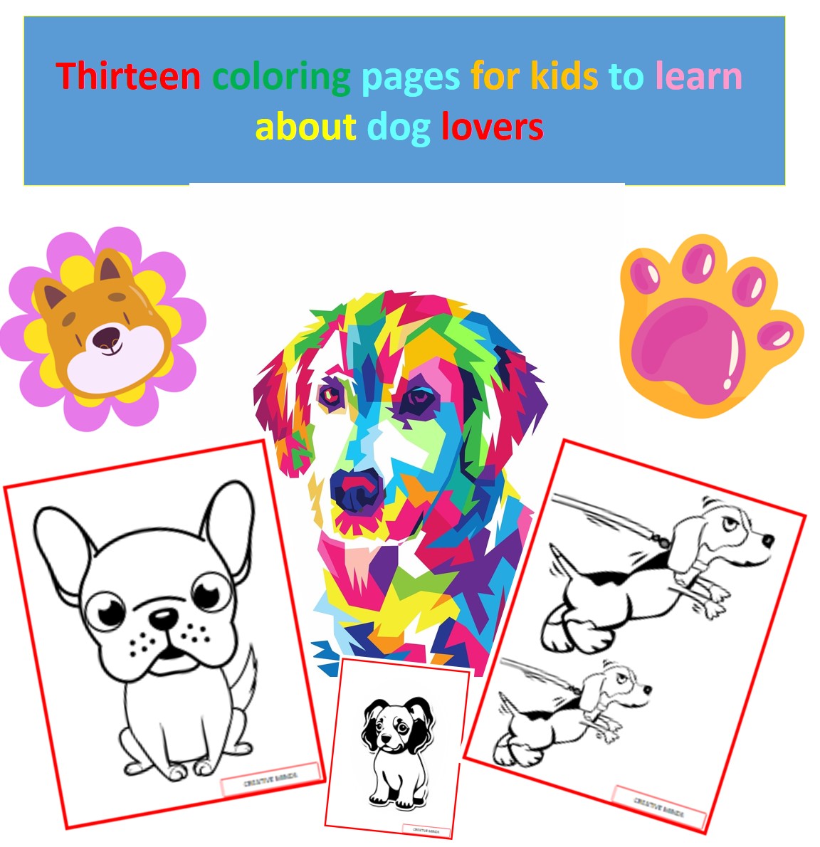 Coloring pages for kids to learn about dog lovers made by teachers