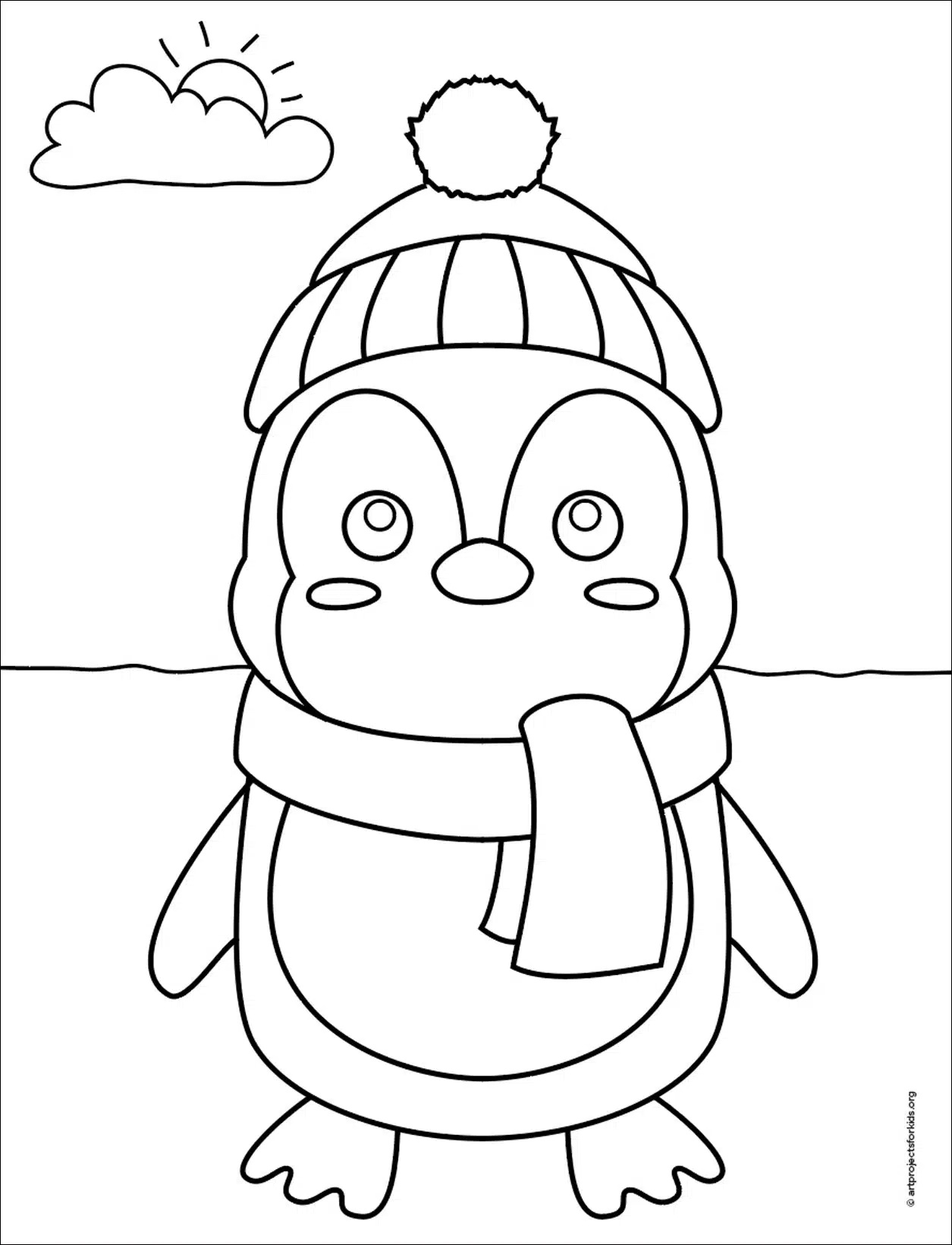 Easy how to draw a cute penguin tutorial penguin coloring page