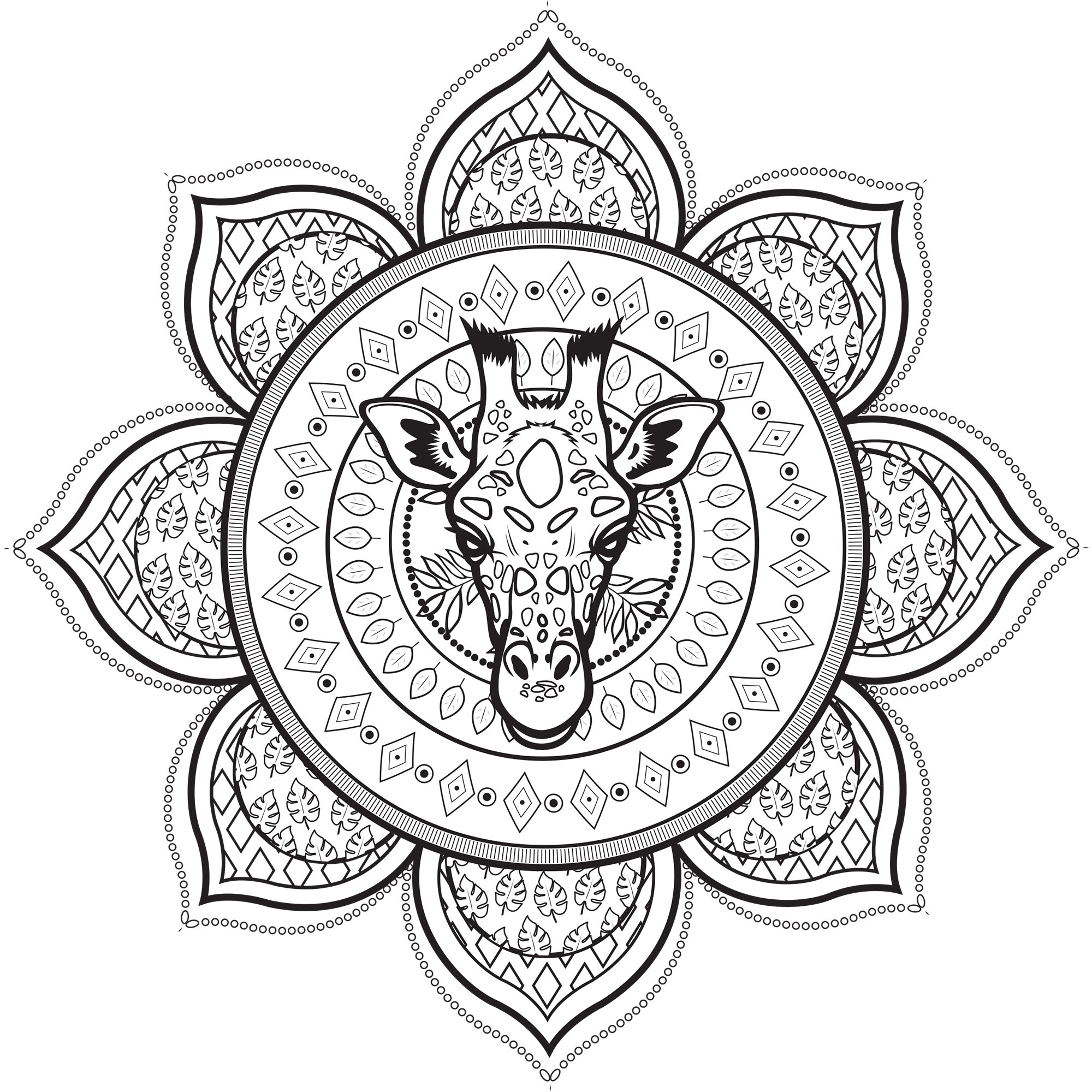 Giraffe mandala