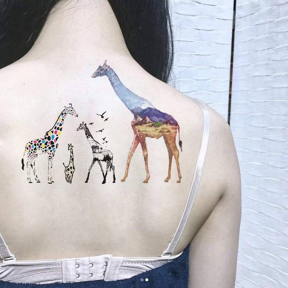 Oottati sheets assorted temporary tattoo stickers black wild color giraffe perfect for parties events and more beauty personal care