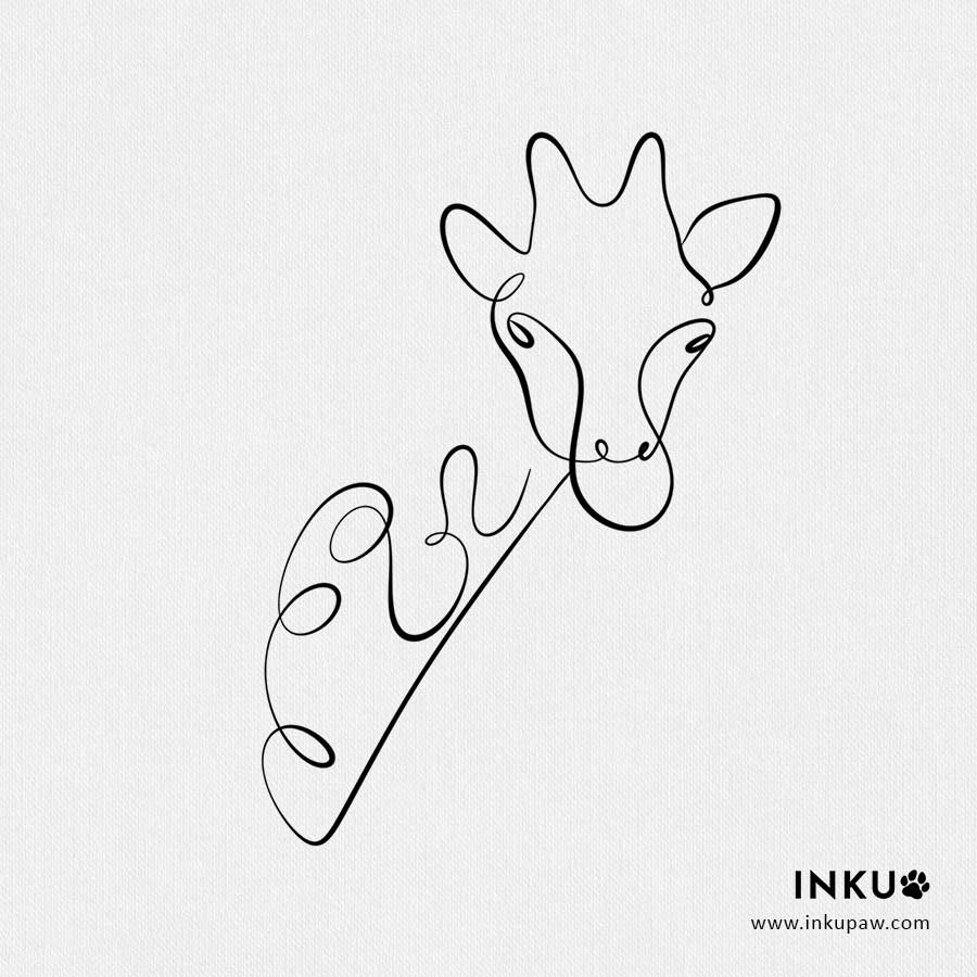 Small giraffes head tattoo inku paw