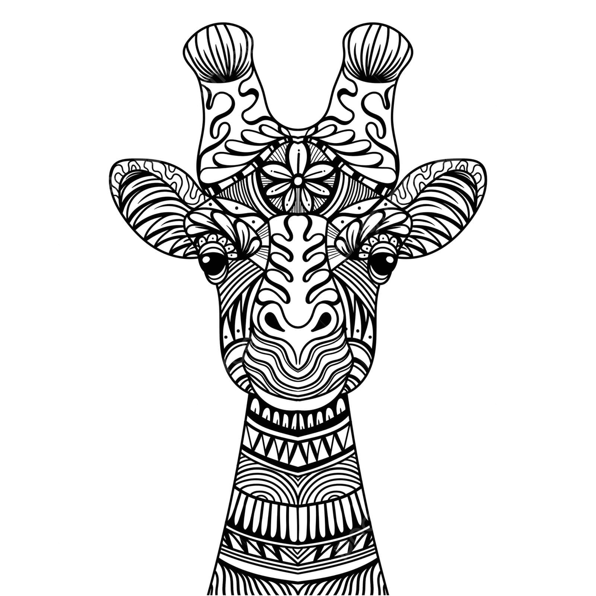 Giraffe head mandala zentangle coloring page illustration style safari drawing vector giraffe drawing wing drawing rat drawing png and vector with transparent background for free download