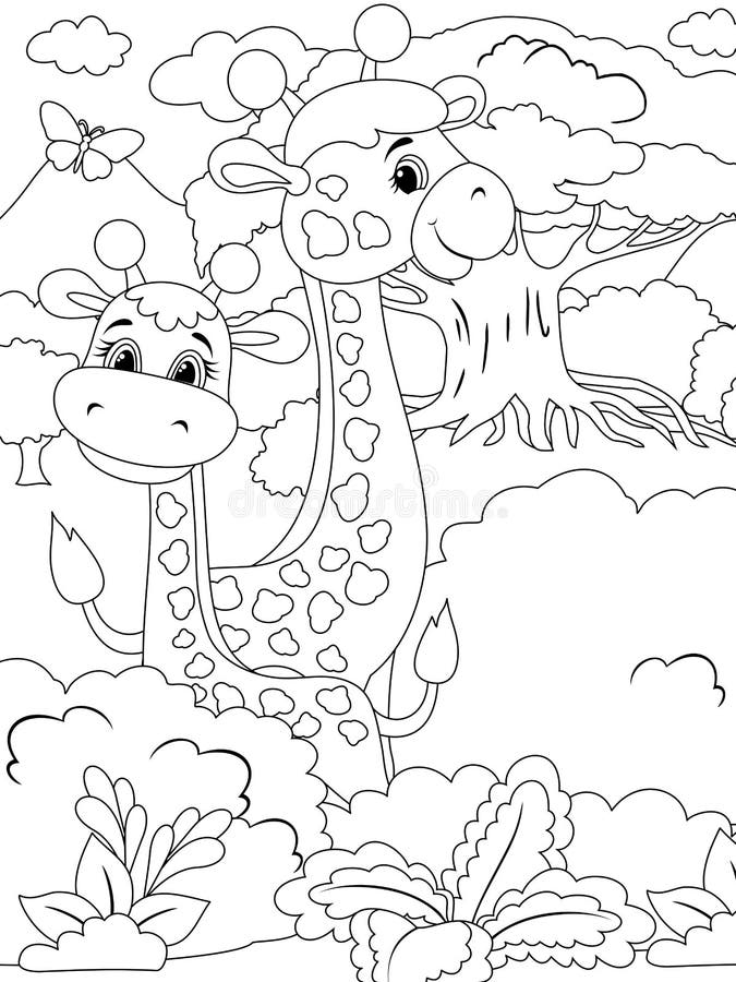 Giraffe coloring page adult stock illustrations â giraffe coloring page adult stock illustrations vectors clipart
