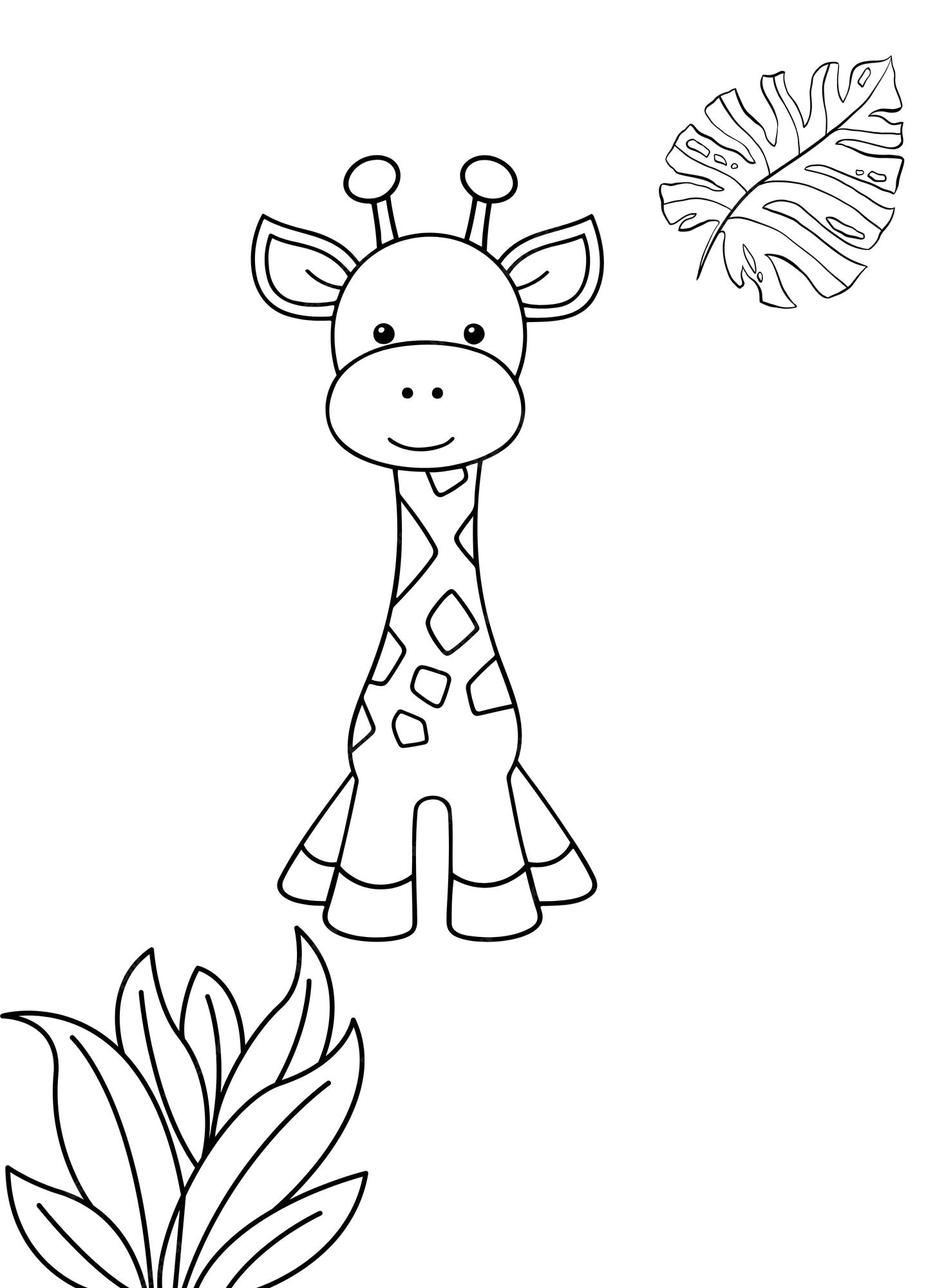 Premium vector giraffe coloring page for kids vector art
