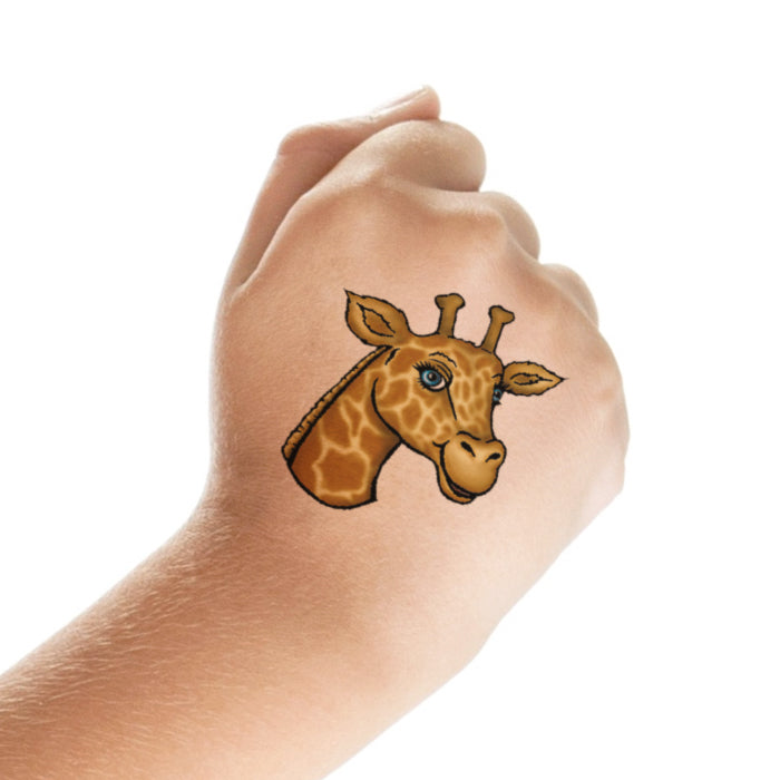 Giraffe head temporary tattoo