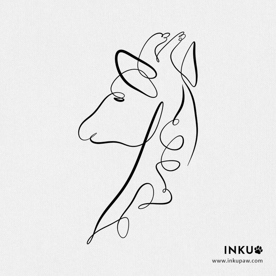 Simple giraffe tattoo design inku paw