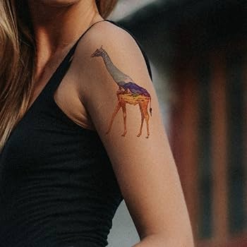 Oottati sheets assorted temporary tattoo stickers black wild color giraffe perfect for parties events and more beauty personal care