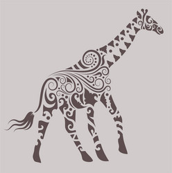 Giraffe tattoo vector images over