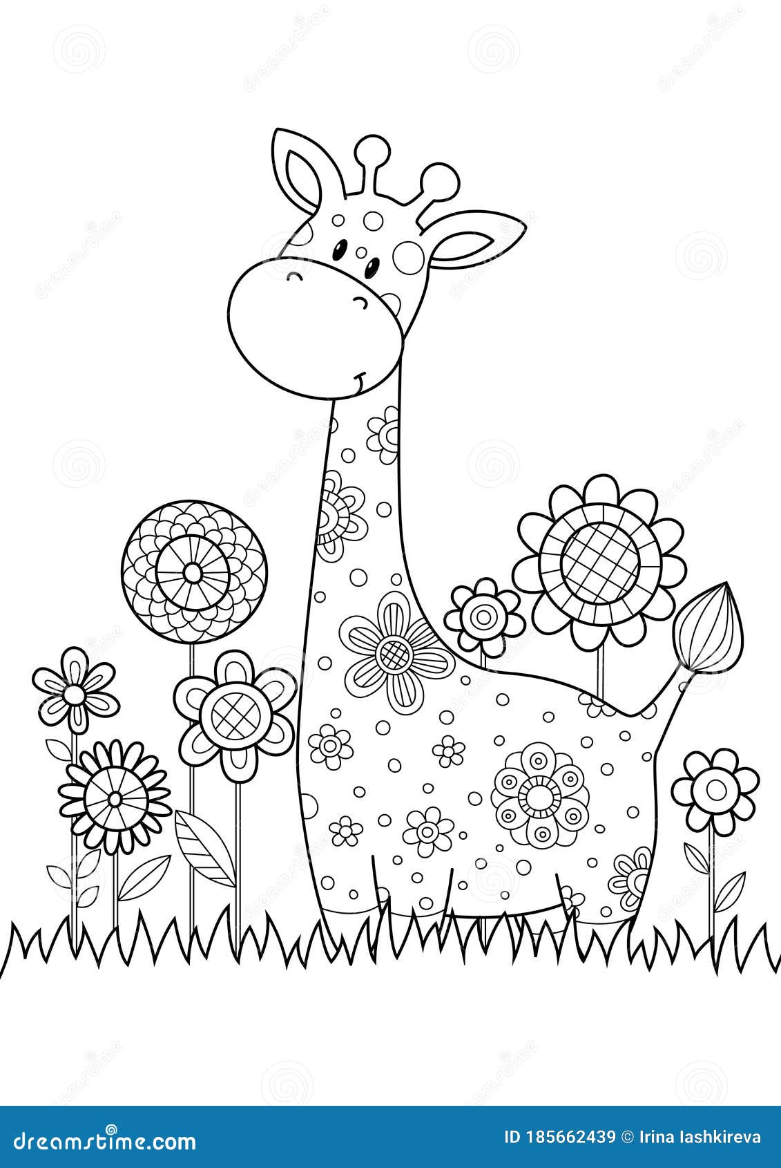 Giraffe coloring page adult stock illustrations â giraffe coloring page adult stock illustrations vectors clipart