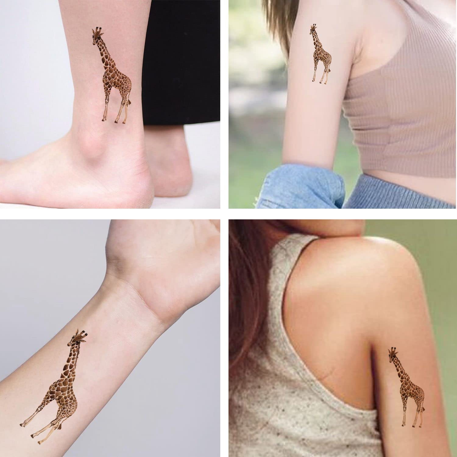 Dopetattoo sheets temporary tattoos for men and women animals exotic giraffe wild animal in a watercolor style isolated for men temporary tattoo for women neck arm chest for woman