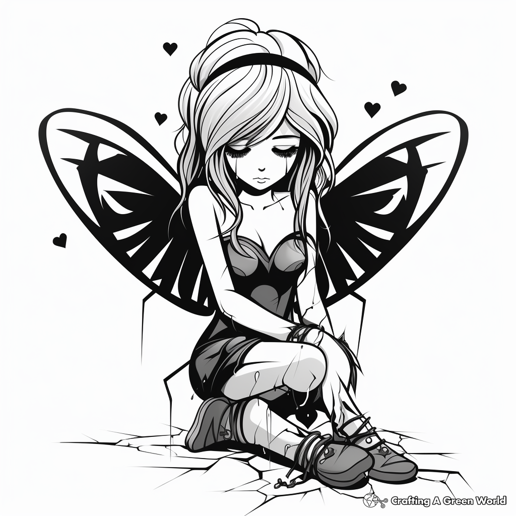 Broken heart coloring pages