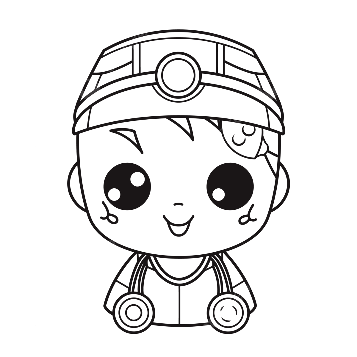 Cute little cartoon doctor coloring pages outline sketch drawing vector car drawing cartoon drawing wing drawing png and vector with transparent background for free download