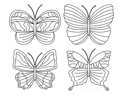 Free butterfly coloring pages for kids adults