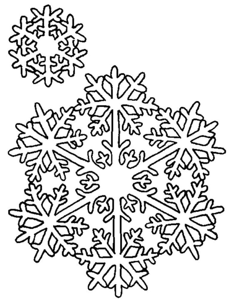 A simple snowflake coloring page