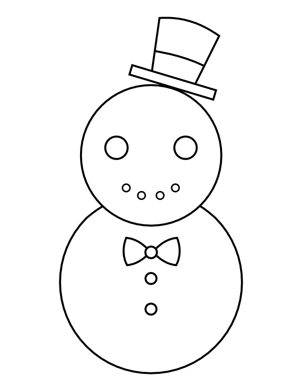 Printable simple snowman coloring page