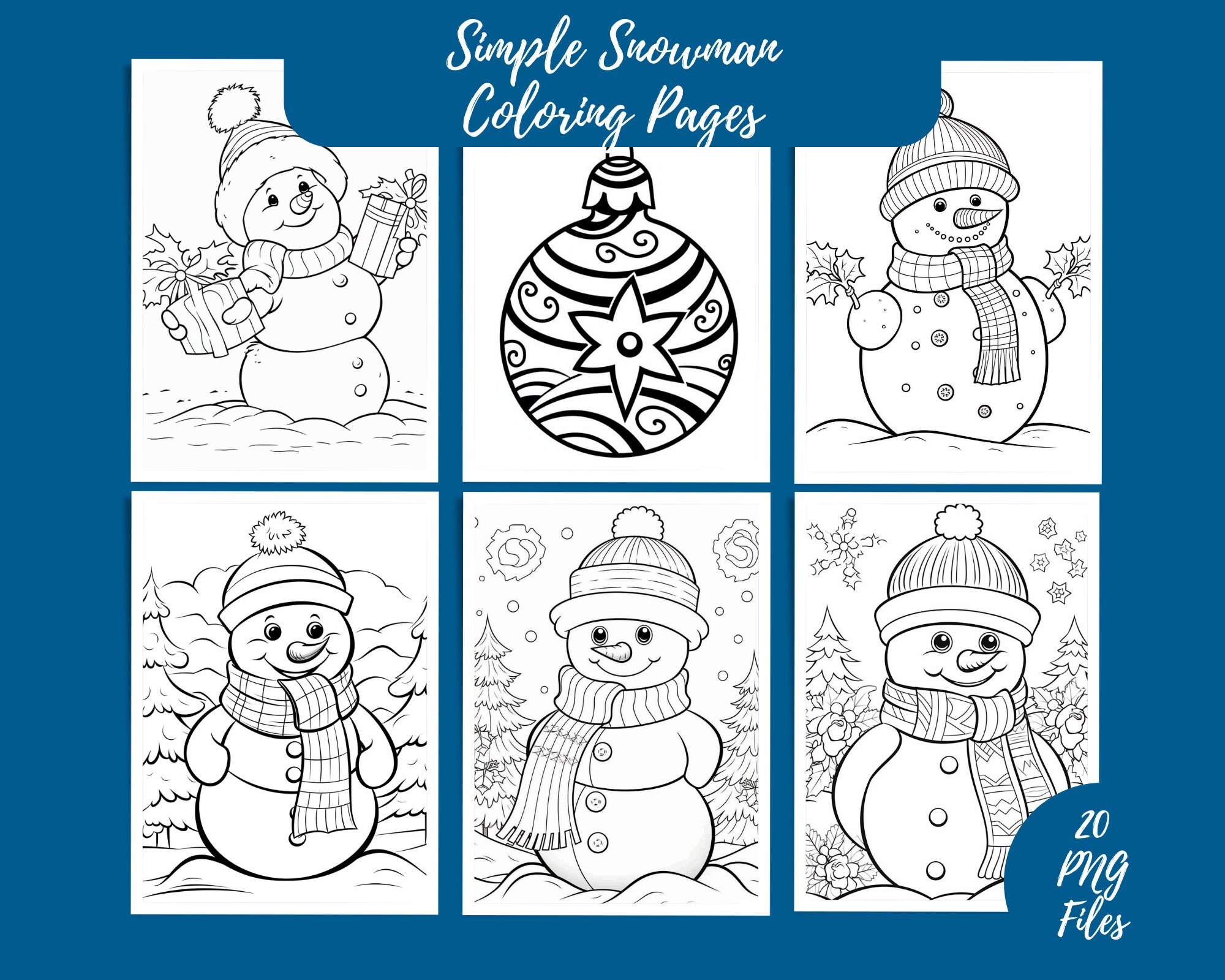Snowman coloring pages digital download wall art coloring pages for kids adults printable digital coloring