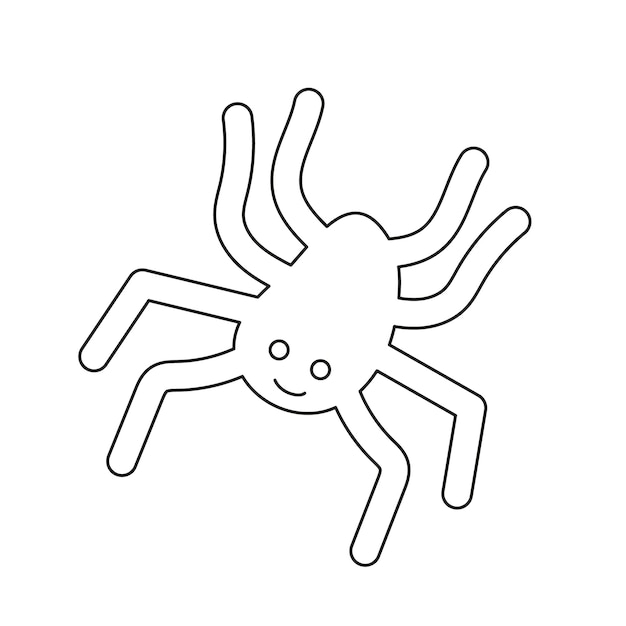 Premium vector coloring page for kids white spider vector illustration