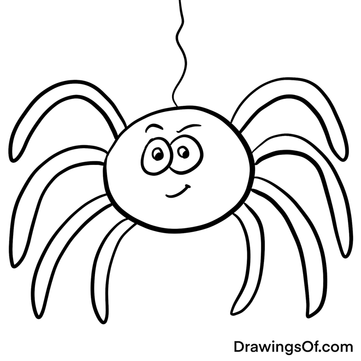 Spider drawing easy cute instructions