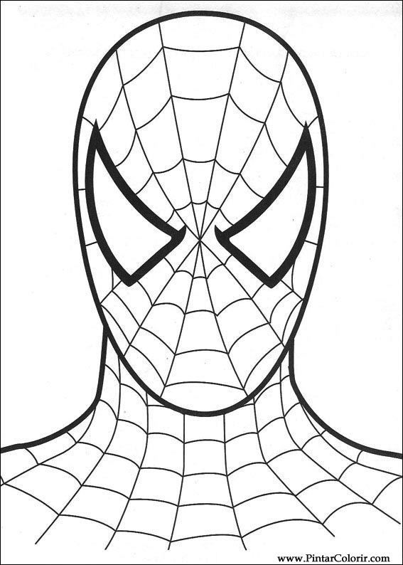 Drawings to paint amp colour spiderman rosto do homem aranha festa de aniversãrio do homem