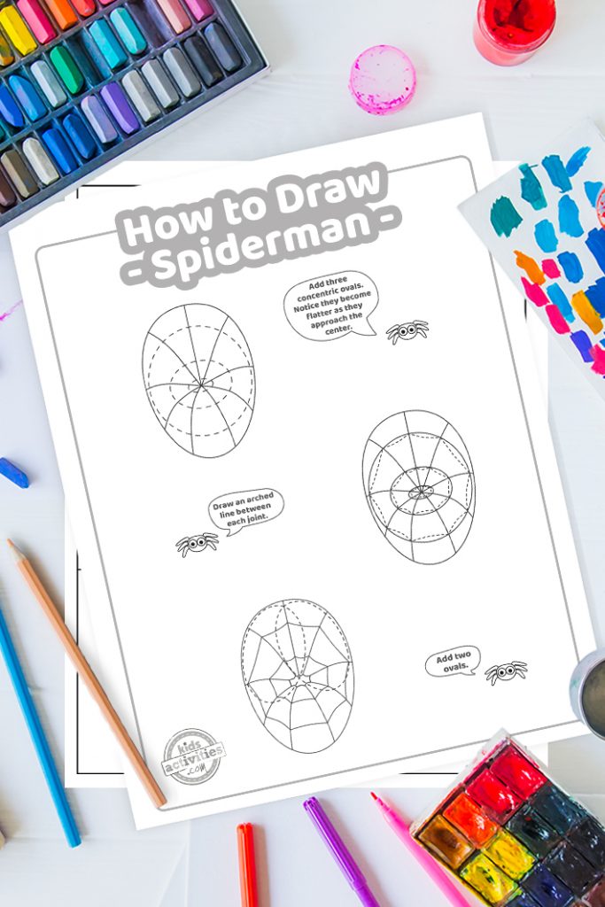 How to draw spiderman easy printable lesson for kids kids activities blog
