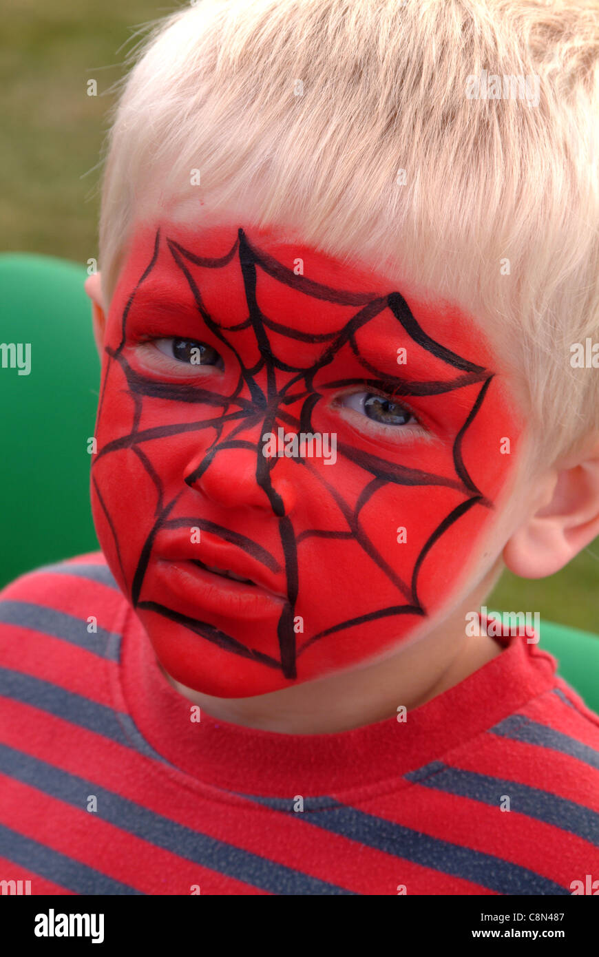 Spiderman superhero face paint hi