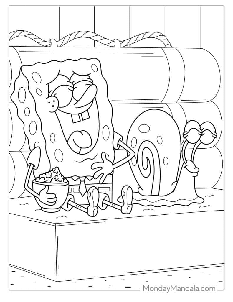 Spongebob coloring pages free pdf printables