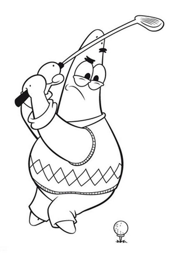 Coloring pages sponge bob golf coloring page